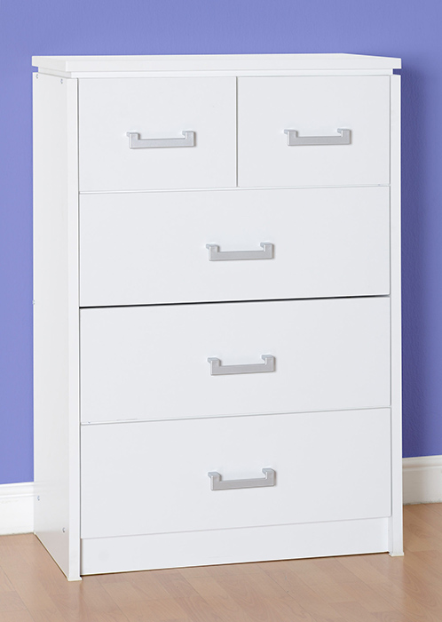 Charles 3+2 Drawer Chest In White